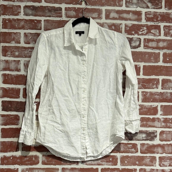 Quince European Linen Button Down Shirt White Long Sleeve Blouse Shirt Size XS - Picture 2 of 9